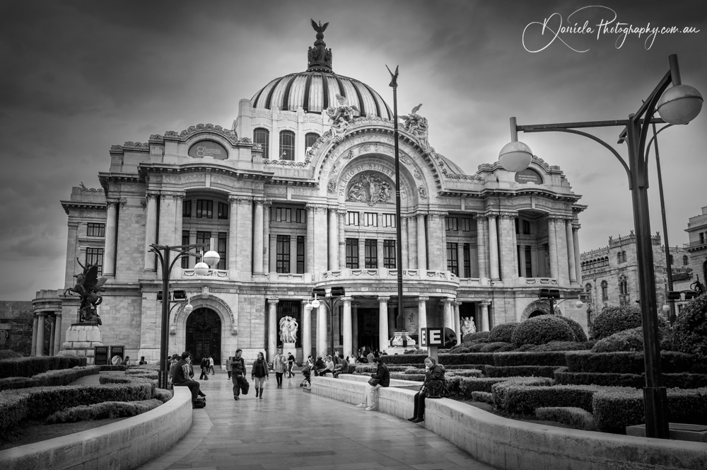 Mexico City Palace de Bellas Artes in BW